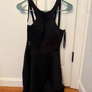 City Studio Black Halter Fit and Flare Dress